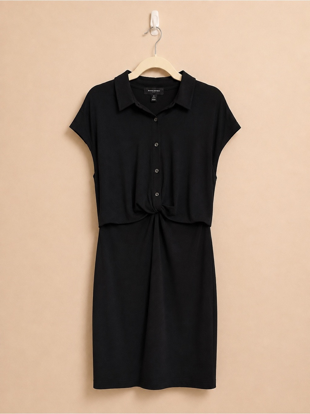 Banana Republic Button Up Twist Waist Cap Sleeve Shirt Dress Large Like New